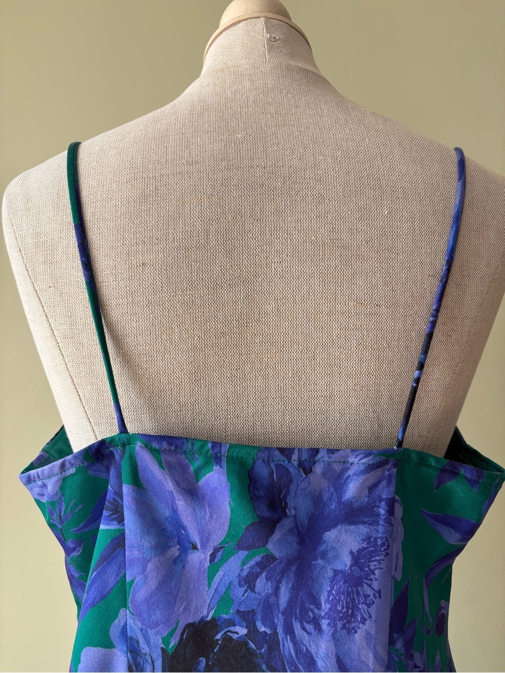 Connected apparel Green Blue Floral slip Dress Sz 12 Romantic Feminine fairycore - Picture 9 of 12